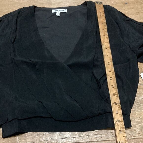 NWT Good American black crossfront cropped blouse-2 - Picture 7 of 8
